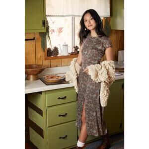 Lulus Garden’s Delight Floral Cutout Midi Dress XS Ditsy Boho Coquette